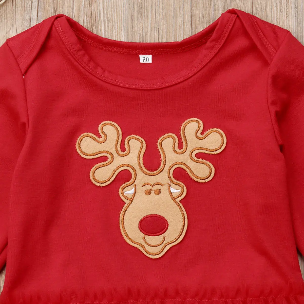 Newborn Baby Girls Long Sleeve Deer Romper Tutu Dress Outfits Lace Chrismas Girl Princess Clothing 0-24M | Детская одежда и обувь