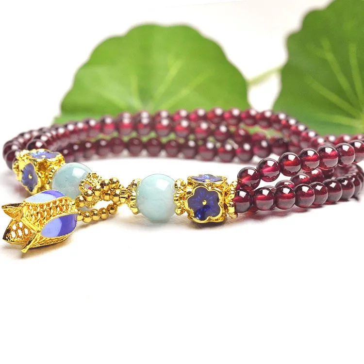 

Grade AAAAA Natural Garnet Beaded Bracelets Fine Gemstone Beads Muti-layer Bracelets Jewelry For Woman Gifts Can Drop Shipping