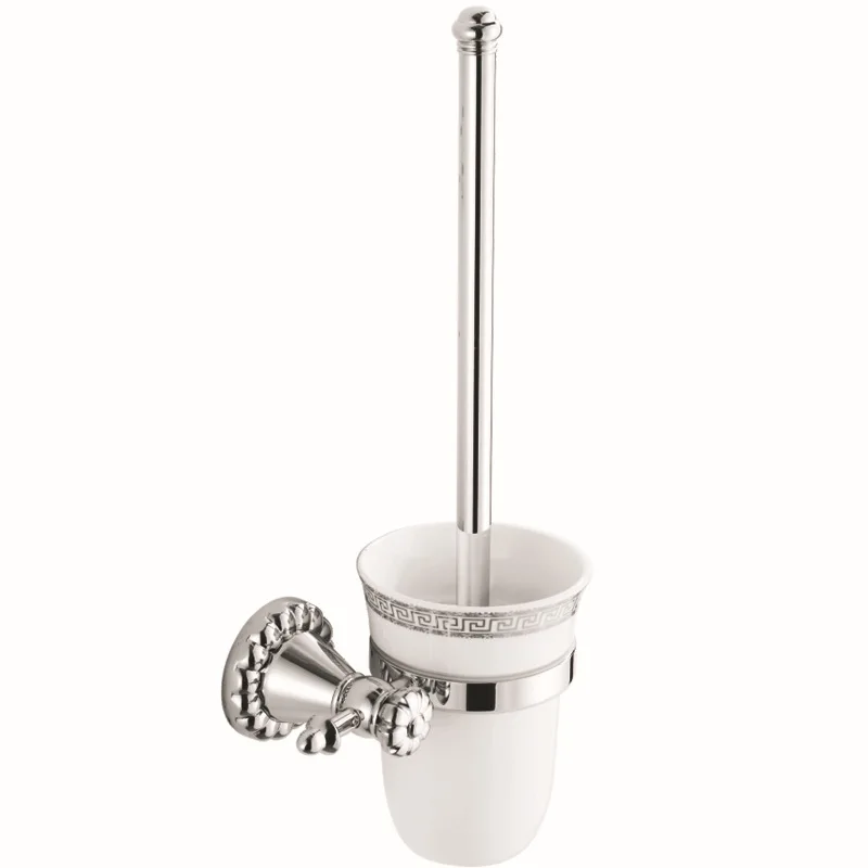 only toilet brush Хромированный полированный Твердый латунный настенный держатель для полотенец для ванной комнаты - Цвет: only toilet brush