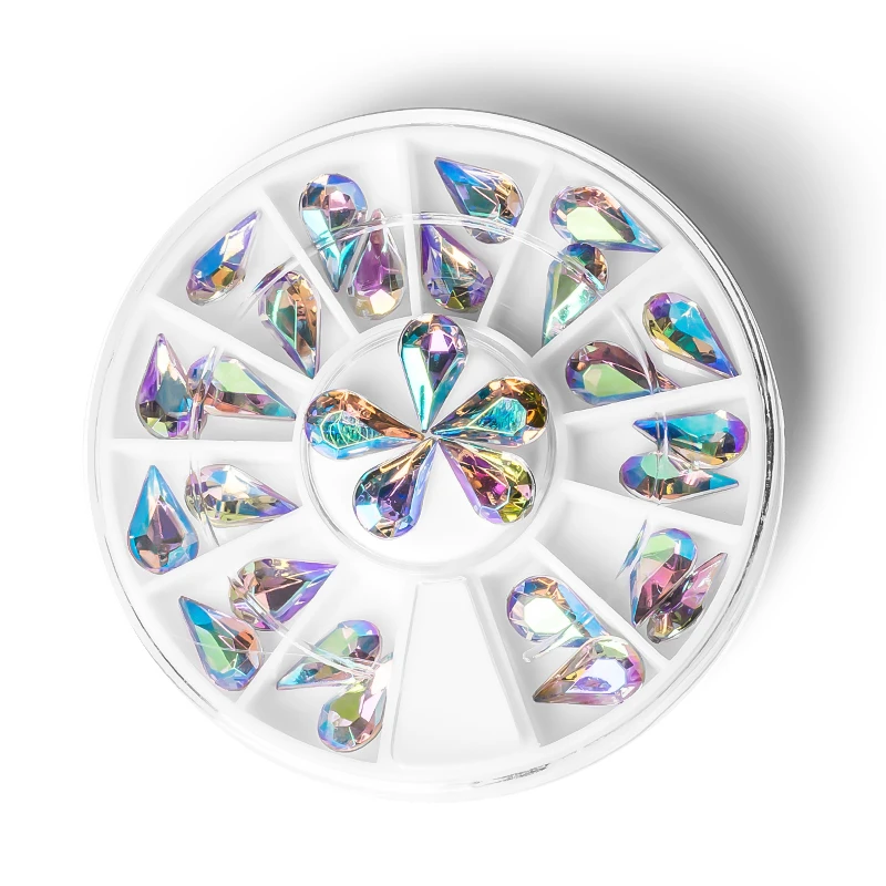 Mtssii 1 Box Glitter Crystal Nail Rhinestones Holographic Colorful Diamond Drop Water Shapes 3D Acrylic Manicure Decoration | Красота и