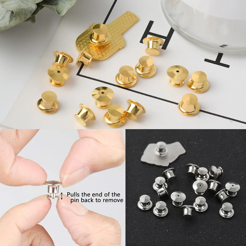 

5-10 pieces/pack Safety Brooch Lock Locking Clasp Metal Pins Back Button Buckle Bulk Pin Keepers Brooch base Jewelry Accessories