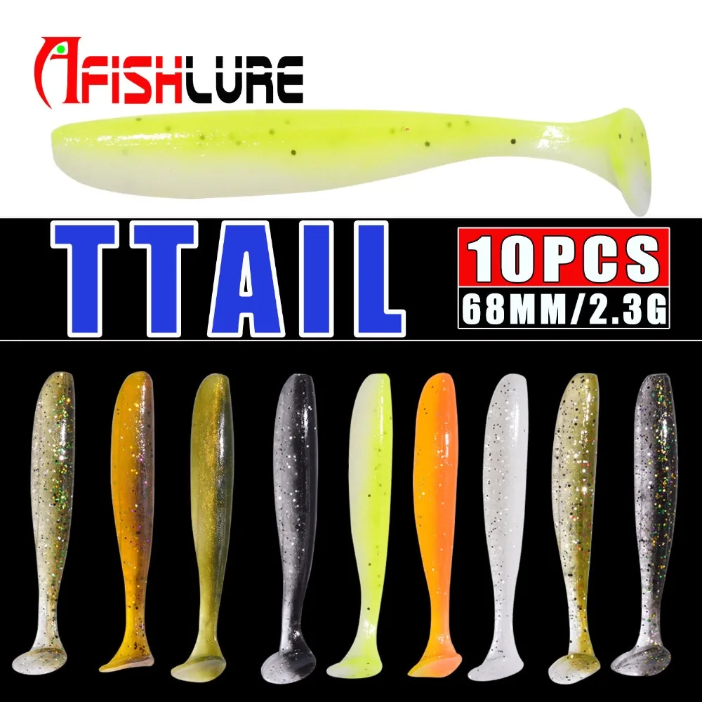 10 шт. приманка 68 мм Swimbaits действие мягкие приманки рыболовные снасти для бас рыбы