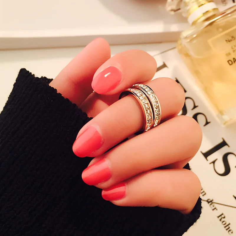 Кольца YUN RUO из розового золота роскошные кольца с кристаллами циркония для