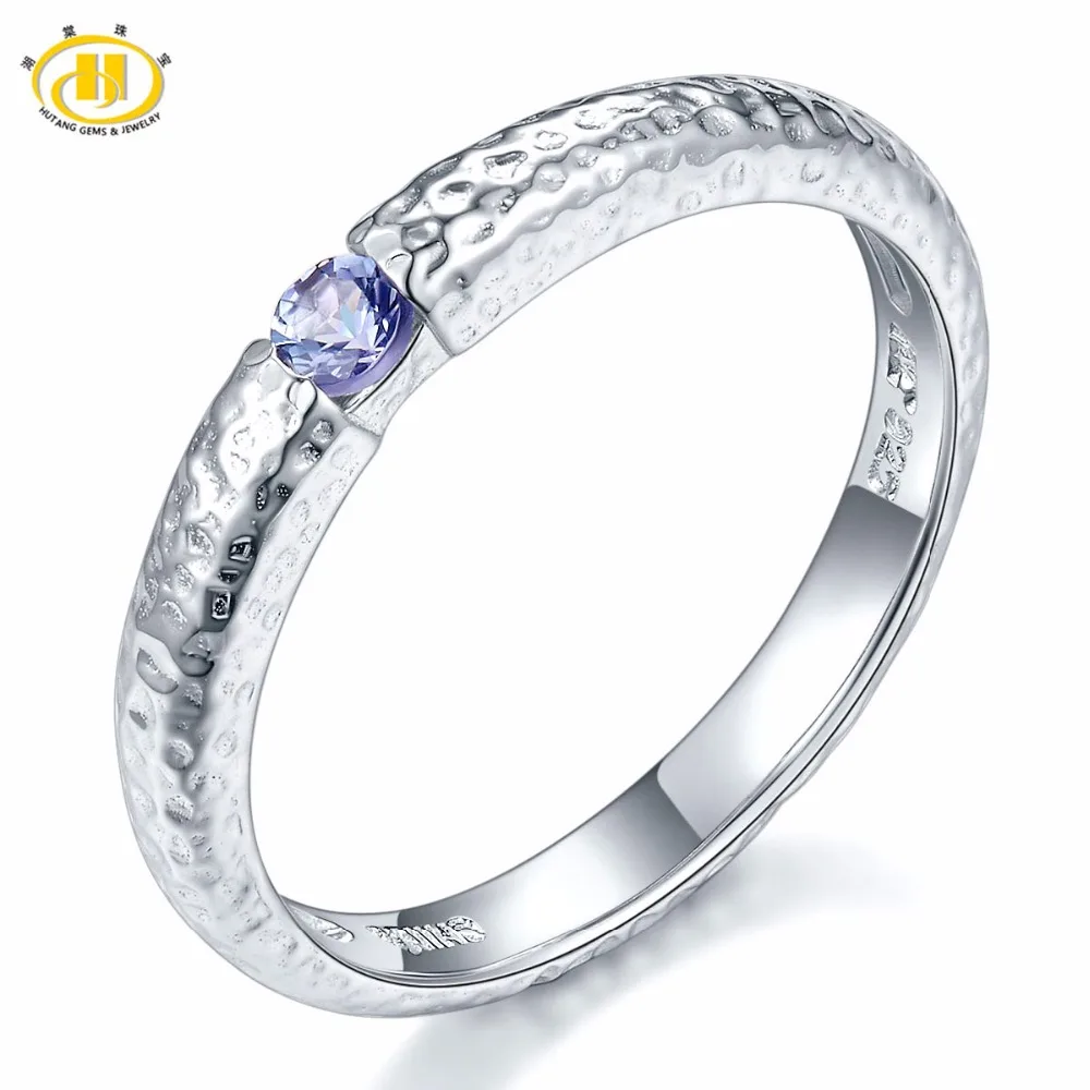 Женское кольцо из серебра 925 пробы с натуральным танзанитом|gemstone jewelry|gemstone wedding