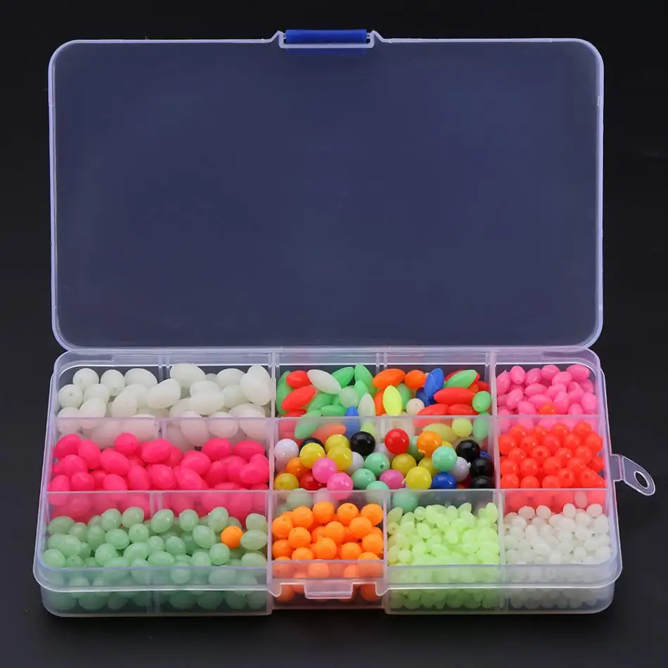 1000 шт разноцветные пластиковые светящиеся рыболовные бусы круглые овальные для