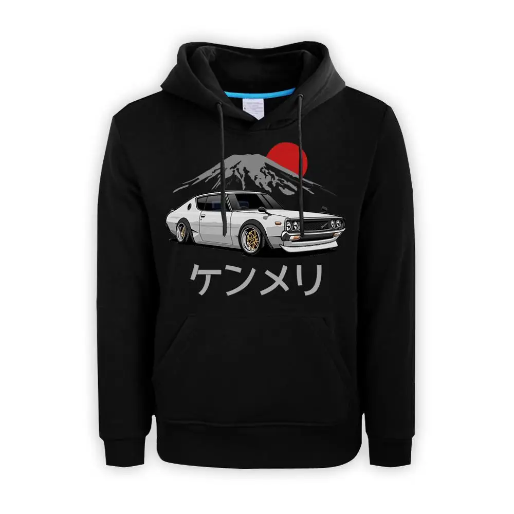 Черный Nissan Skyline GT-R weatshirt Мужской пуловер gtr толстовка с капюшоном куртки Толстовка в винтажном стиле Одежда автомобиль стильные толстовки мальчиков с капюшоном - Цвет: Черный