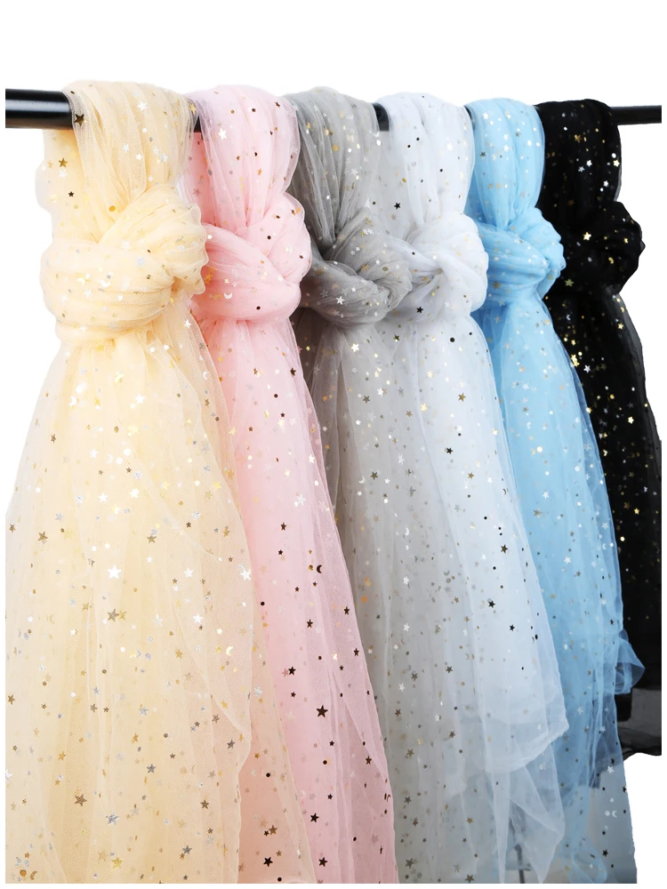 Creative star gauze Mesh Background Lace Sequin Cloth Wedding decoration DIY curtain dress Party Christmas New Year Decoration | Дом и сад