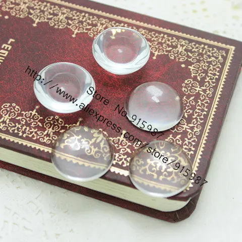 (20шт/лот) Кабошоны из прозрачного стекла полусферической формы диаметр 20 мм