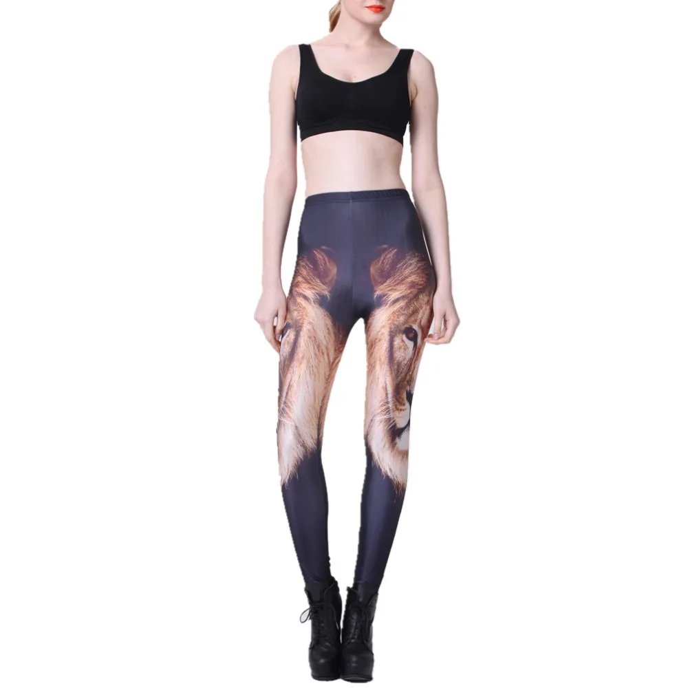 

Elastic Casual Pants 3D Digital Printing lion Pattern Women Leggings 7 sizes Fitness Clothing Free Shipping
