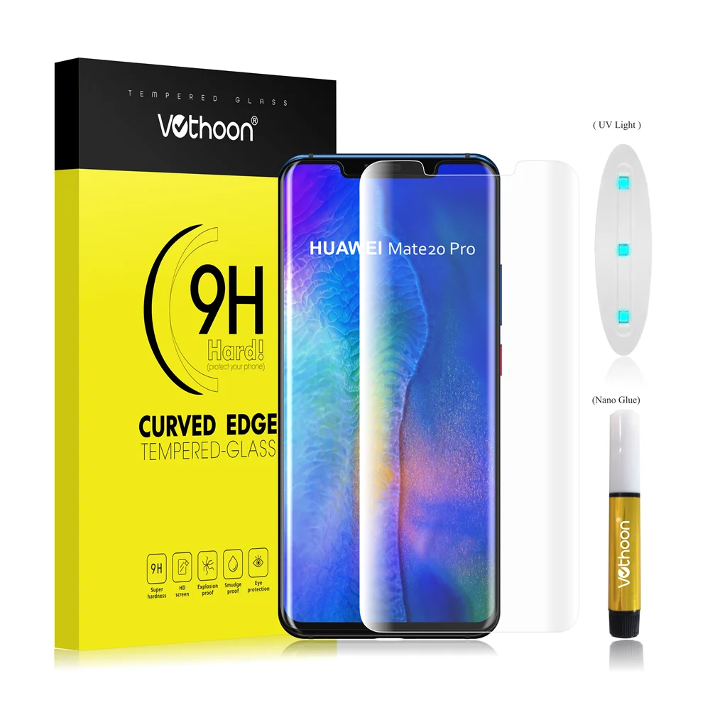 Votoon 3D изогнутое 9H УФ закаленное стекло для huawei mate 20 Pro накладка 3D защита экрана УФ-стекло
