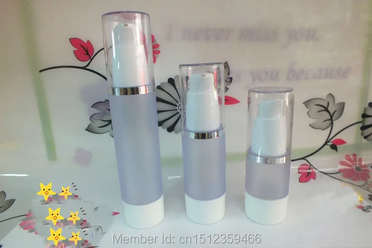 

15ML30ML50ML матовые безвоздушные бутылки с пингвином рот серебро и Glod край, пластиковые безвоздушные бутылочки, тара для косметики, 20 штук
