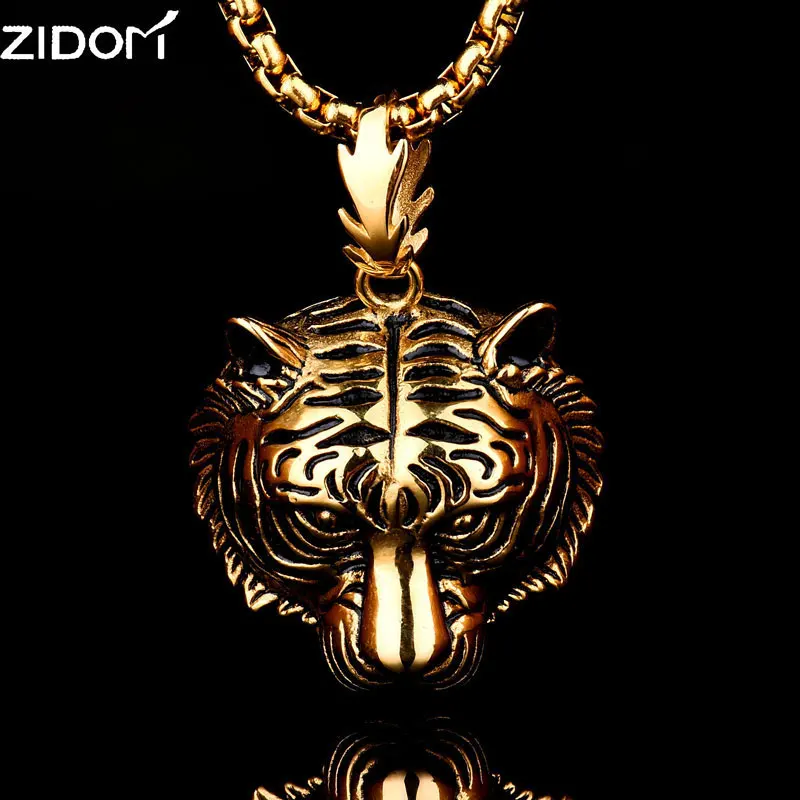 Новинка 2017 ожерелье в стиле панк из нержавеющей стали золотого и серебряного