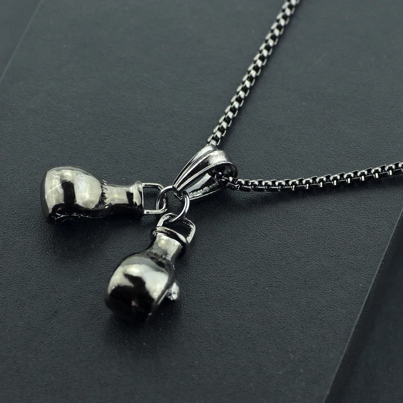 Модное ожерелье в виде спортивных боксерских перчаток индивидуальное с кулоном