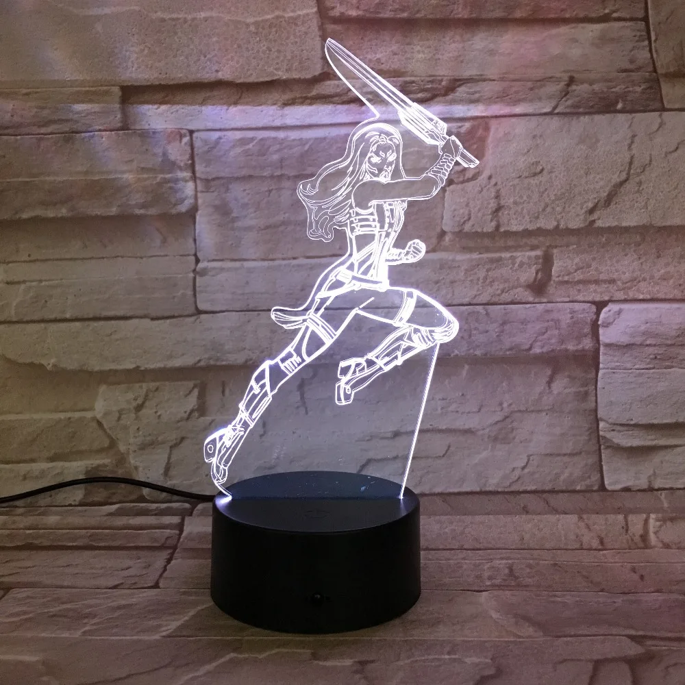 Новинка супер женские фигурки героев 3D светодиодное украшение подарок для детей