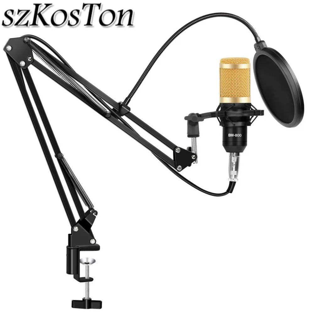 Bm 800, Студийный микрофон, комплект фантомного конденсатора, микрофон для караоке, bm800, поп-фильтр для компьютера, вещания, записи