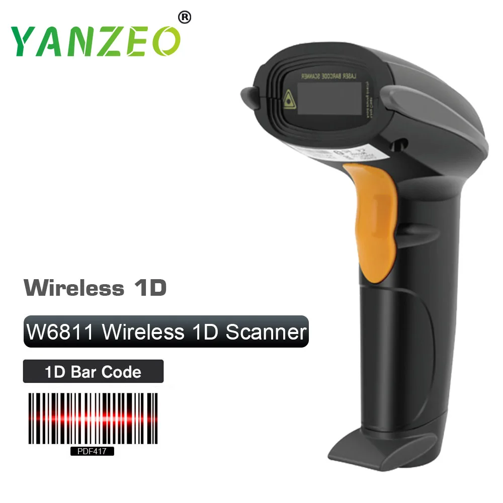 W6811 1D Wireless Yanzeo портативный ручной проводной беспроводной сканер штрих-кода 1D QR считыватель штрих-кода PDF417 IOS Android IPAD гарантия 1 год - Цвет: W6811 1D Wireless