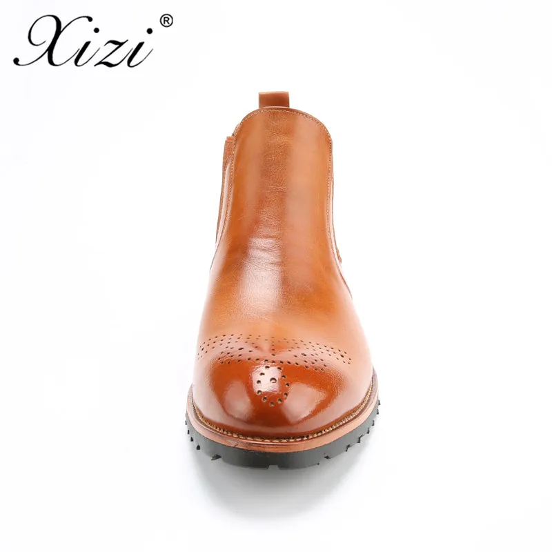 XIZI/мужские ботинки Челси большие размеры черные/коричневые/винно-Красные