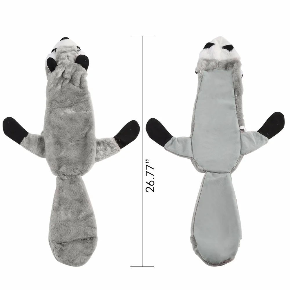 2 шт./компл. игрушки для собак жевания енота леопарда плюшевые животных звуковые