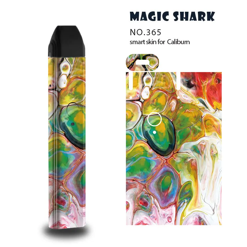 Magic Shark Fashion Stylish Colorful Painting PVC Cover Sticker Case Wrap Film for Uwell Caliburn No Fade 361-370 | Мобильные