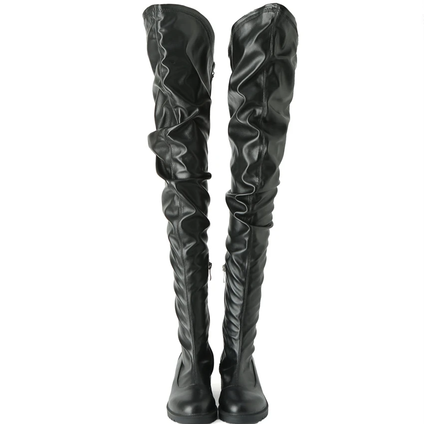 2021 New Plus Big Size 34-41 Black Zip Fashion Sexy Thigh High Over The Knee Autumn Female Winter Lady Women Boot X1805 | Обувь