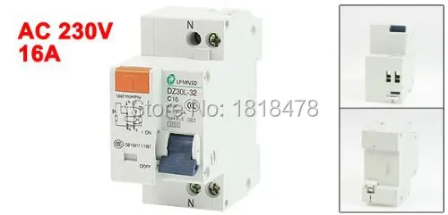 DZ30L 32 32A 1 P + N AC 230V Poles Защита от перегрузки ELCB прерыватель цепи при утечке на