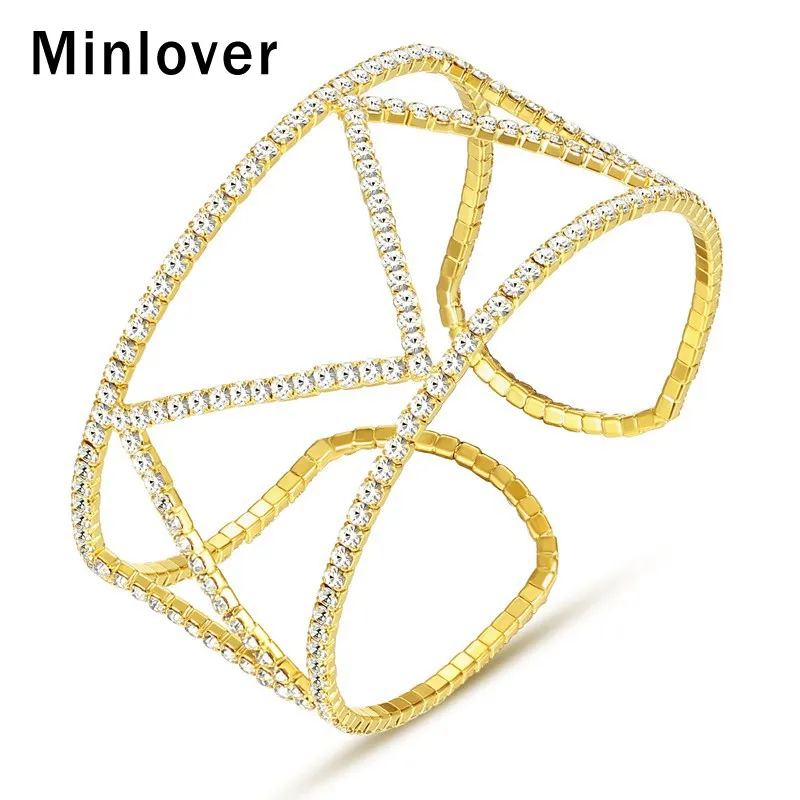 Minlover модные Кристальные геометрические браслеты для женщин Простые невесты