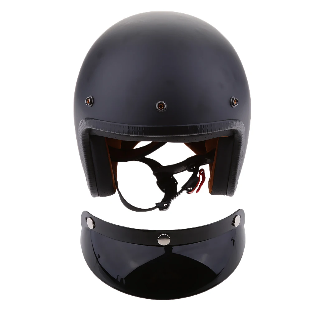 

Matte Black Motorcycle Capacete Retro Universal Motorcycle 3/4 Open Face Helmet W/ Sun Visor Motocicleta Cascos Para S M L XL