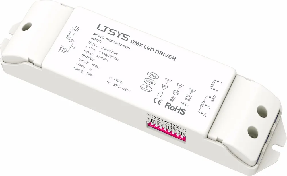Фит 36 Вт DMX512/RDM светодиодный драйвер вход Макс 12 В/3 а/36 Выход|dmx512 driver|led inputmax led |