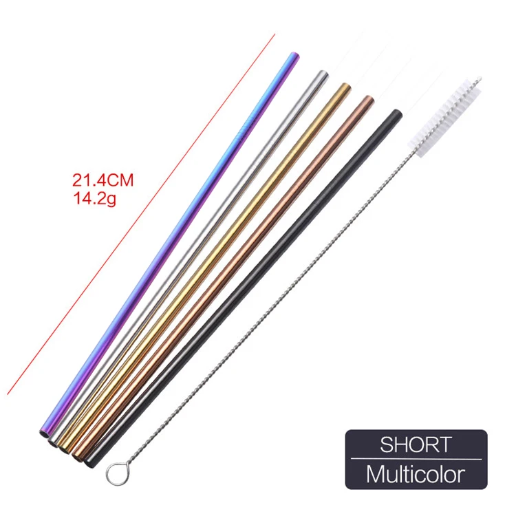 5PCS Mix colour 4 шт./лот соломинки для питья из нержавеющей стали+ 1 щетка многоразовые согнутые нержавеющие фильтры соломинка металлический напиток Yerba mate аксессуары для чайного бара - Цвет: 5PCS Mix colour