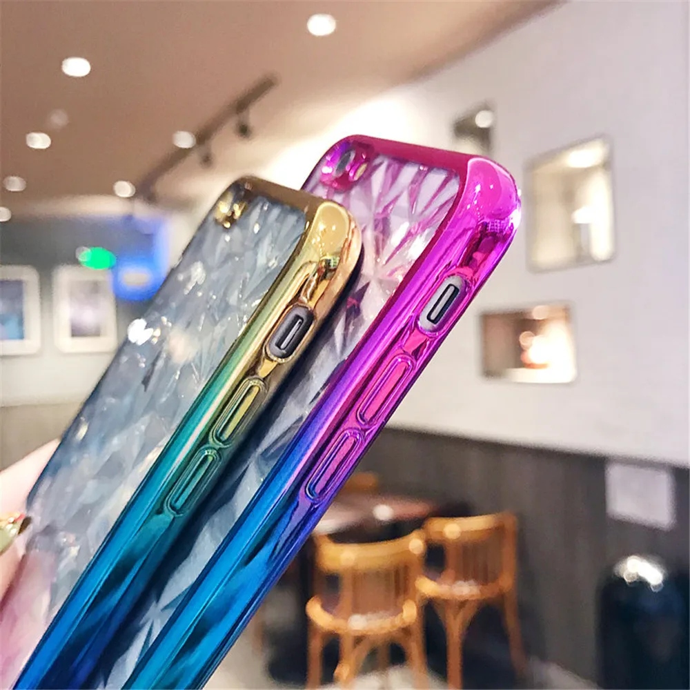 Case For OPPO F3 F5 F7 A83 A5 Luxury Plating 3D Diamond Pattern Phone Oppo R15PRO R11s Transparent Silicone Soft Cases |