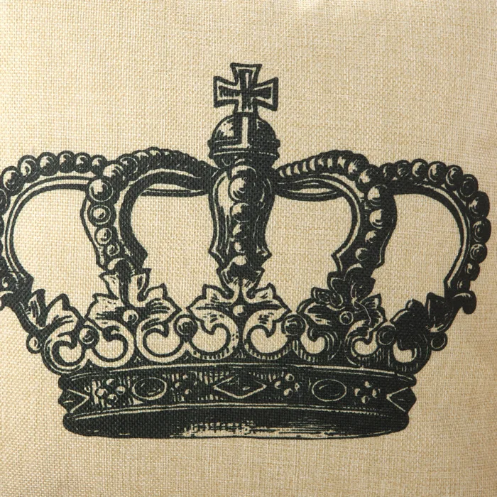 Наволочка для дивана из хлопка и льна с принтом короны Keep Calm 45x4 5 см/17 7x17 7 дюйма