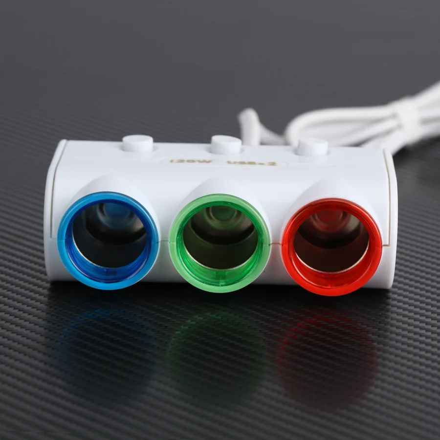 POSSBAY 2 USB-порта 3 устройства разветвитель зарядное устройство прикуриватель