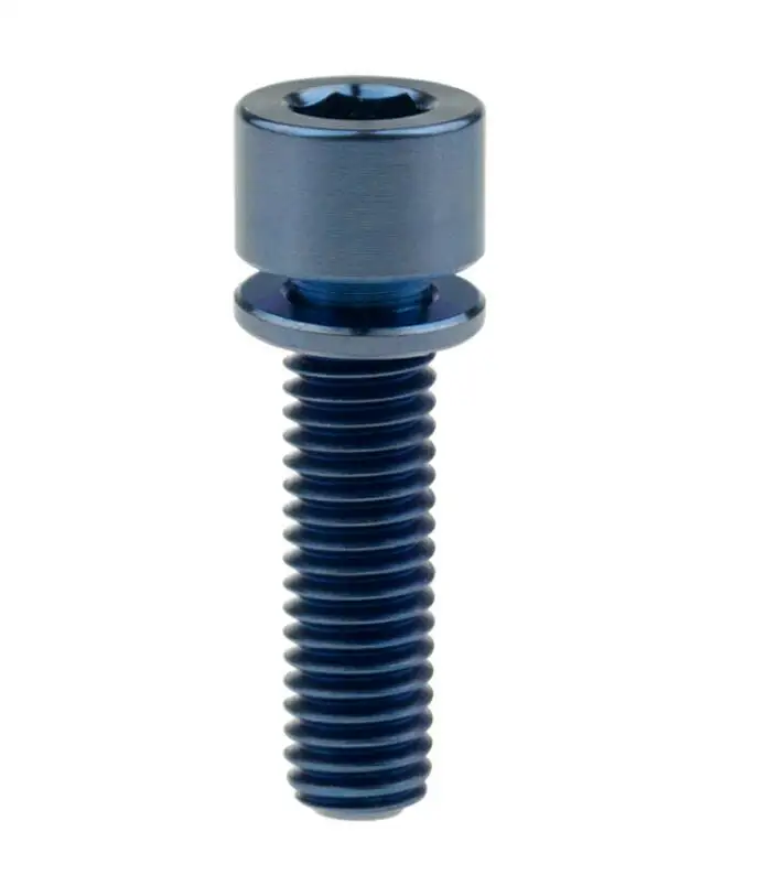 M5X18mm Blue M5X18mm M5X20mm винты болты Ti Титан с шайбой для велосипеда части руля велосипеда - Цвет: M5X18mm Blue