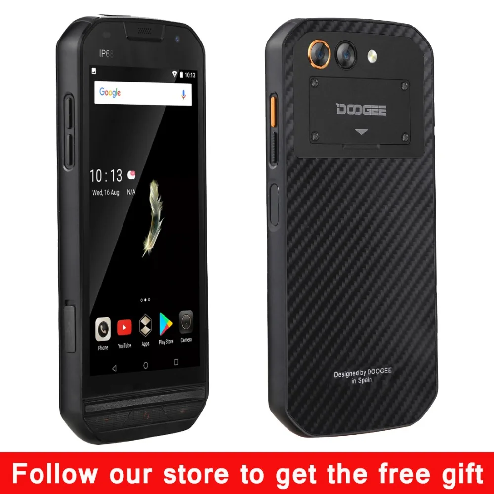 Doogee S30 IP68 Смартфон Android 7.0 двойной Камера 5580 мАч быстрая зарядка 5.0 &quotHD MTK6737 2 ГБ 16