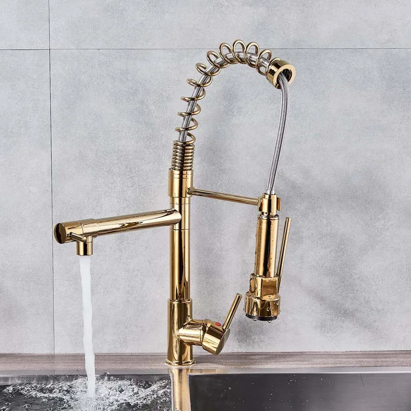 Смеситель кухонный с двойным носиком поворот на 360 градусов|faucet nickel|light retrofaucet bathtub