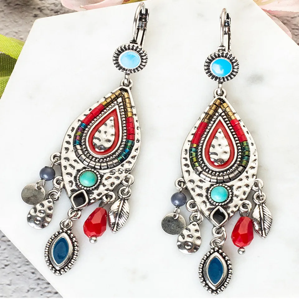 Горячие капли воды серьги красные акриловые бусины Дешевые Свадебные помолвки