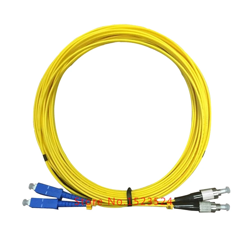 Free Shipping 5pcs/lot SM 9/125 Duplex PVC 2.0mm 10M SC-FC Fiber Optic Jumper Cable SC/UPC-FC/UPC Duplex Fiber Optic Patch Cord