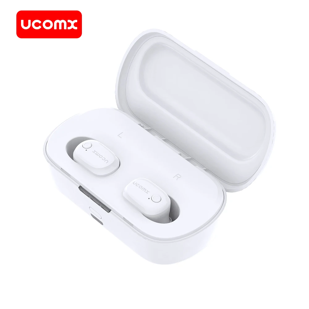 Беспроводные наушники UCOMX, bluetooth-наушники с зарядным устройством, настоящие беспроводные наушники-вкладыши с микрофоном для huawei Xiaomi iPhone - Цвет: U6H PRO-White