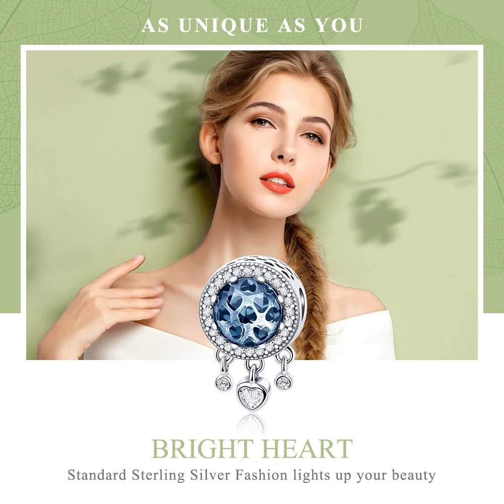 

NEW 925 Sterling Silver Jewelry Dazzling Blue Charms Beads For Women Fit Bracelets & Bangle DIY Making bedeltjes 2019 HSC724