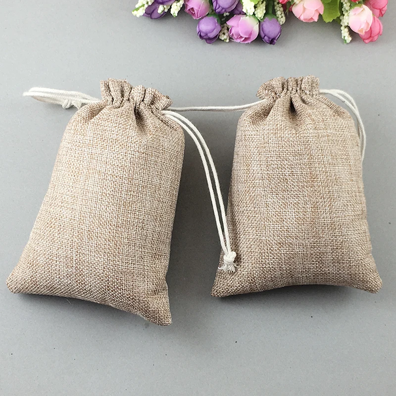 13x18cm 100pcs Gifts Bags With Drawstring Jewelry Gift Pouch Bags Jute Bag Small Bag For Women 2016 Packaging Display Sack Cases