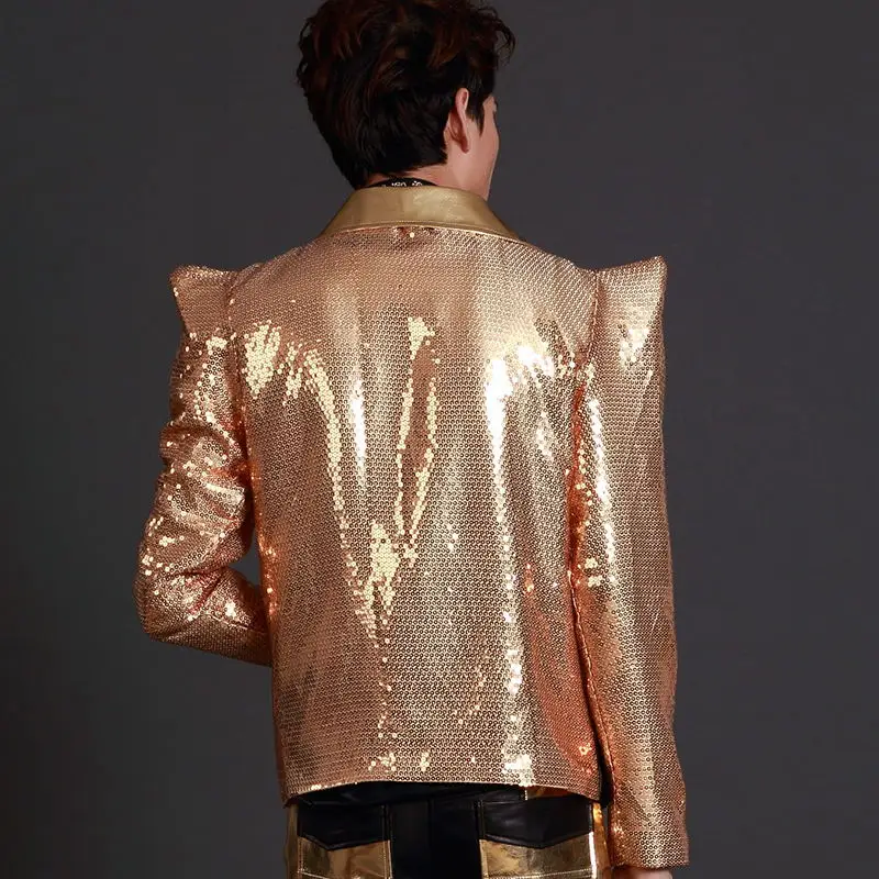 Костюм для сцены мужской костюм блейзер с блестками куртка модная выпускного