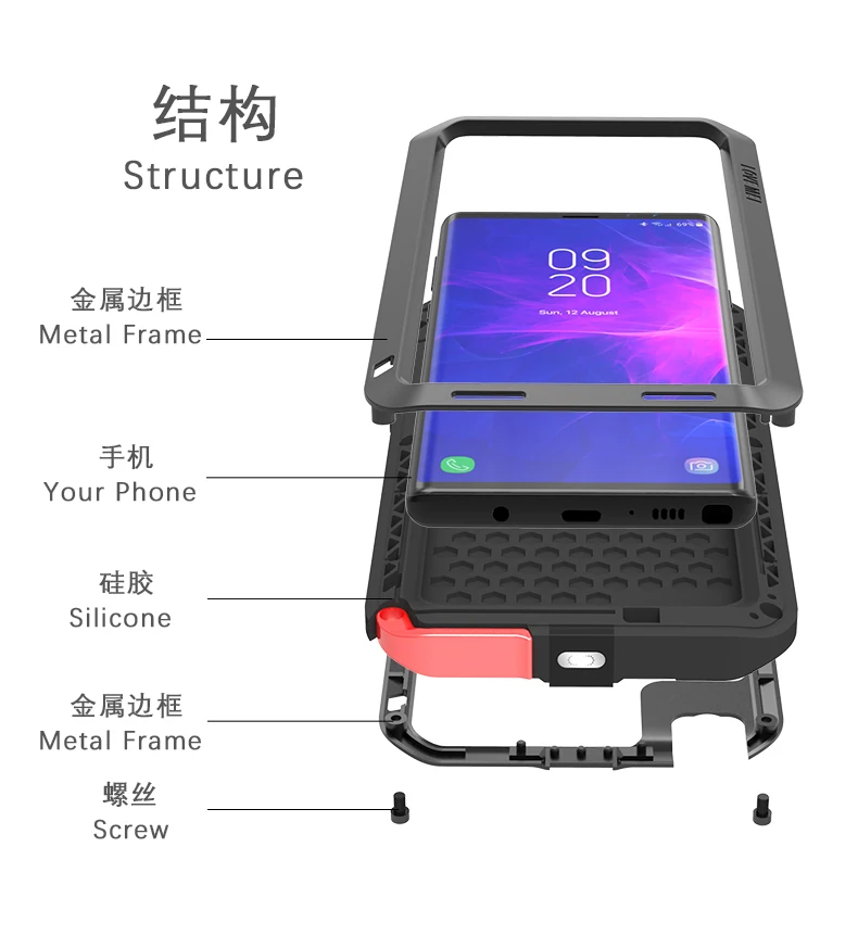 LOVE MEI Metal Aluminum Powerful Dirtproof shockproof Armor case for Samsung Galaxy Note 9 cover For phone | Мобильные телефоны и