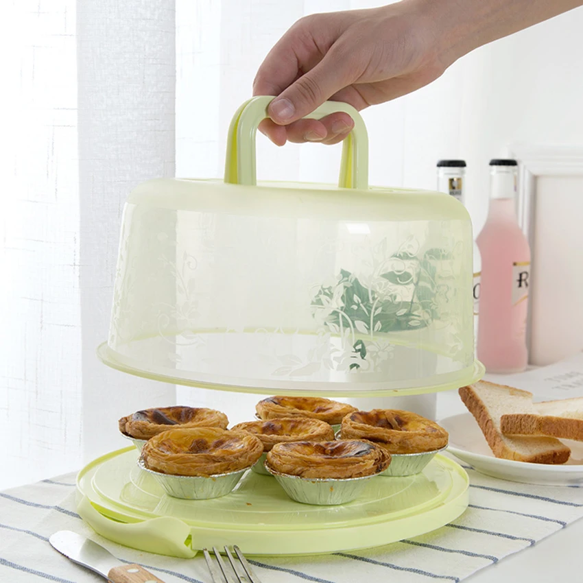 8 дюймов коробки для тортов и пирожных пластик ручной круглый Портативный бар