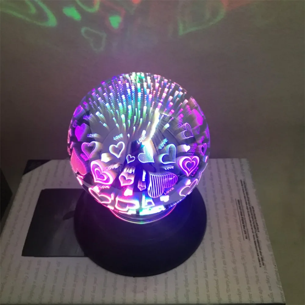 Креативный 3 D волшебный стеклянный корпус лампа USB прямая вилка аккумулятор
