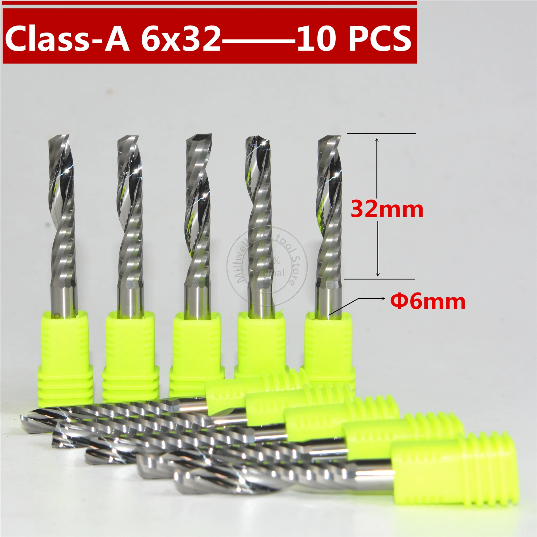 Class A6mm * 32 мм 10 шт. деревообрабатывающий инструмент с ЧПУ твердосплавная Концевая