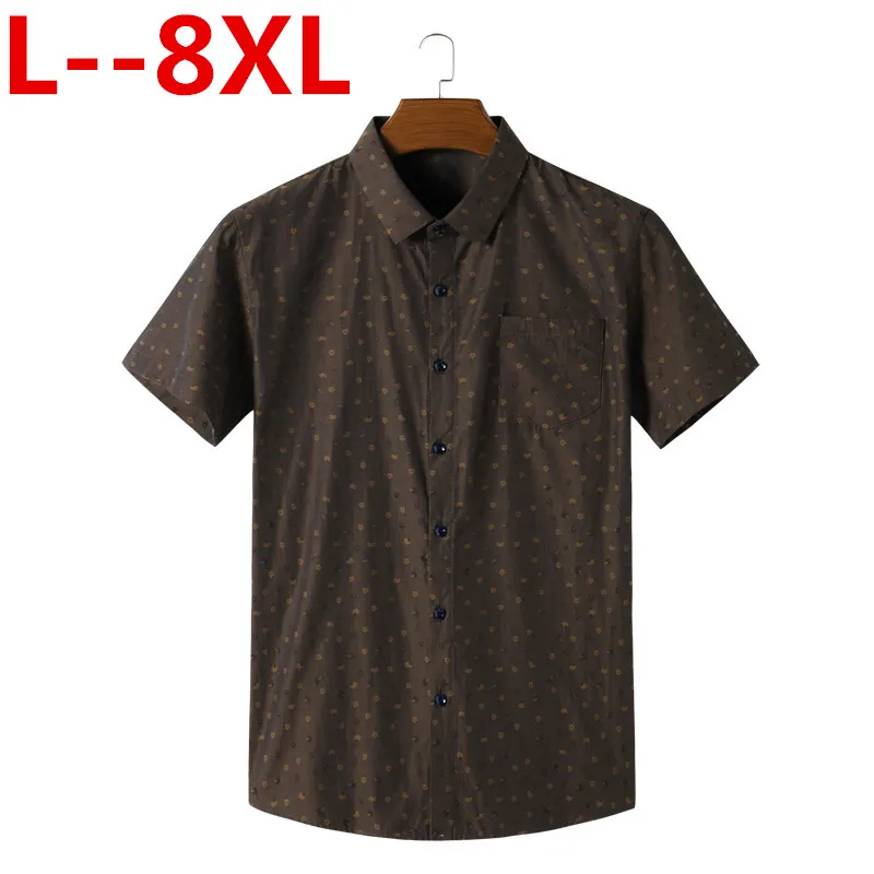 8XL 6XL 5XL Мужская Летняя Пляжная гавайская рубашка с коротким рукавом размера плюс