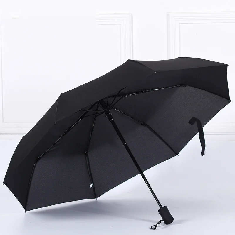 

Складной зонт для бизнеса, однотонный Зонт с защитой от УФ-лучей, трехслойный зонт, 8 костей