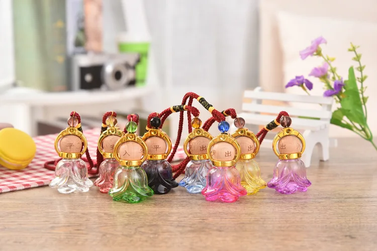

2017 New Car Perfume Pendant 8ML Flower Car Hanging Glass Bottle 100PCS/LOT