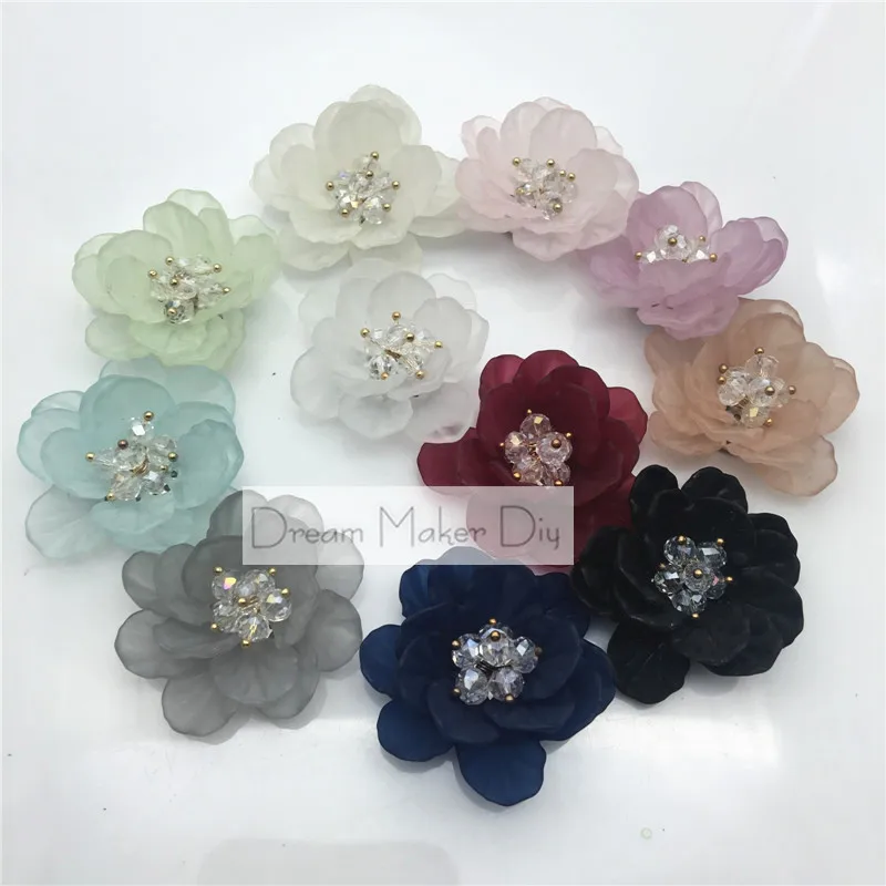 Цветы из смолы с плоской задней стороной 6 шт./лот около 40 мм|rhinestone flower brooch|rhinestone