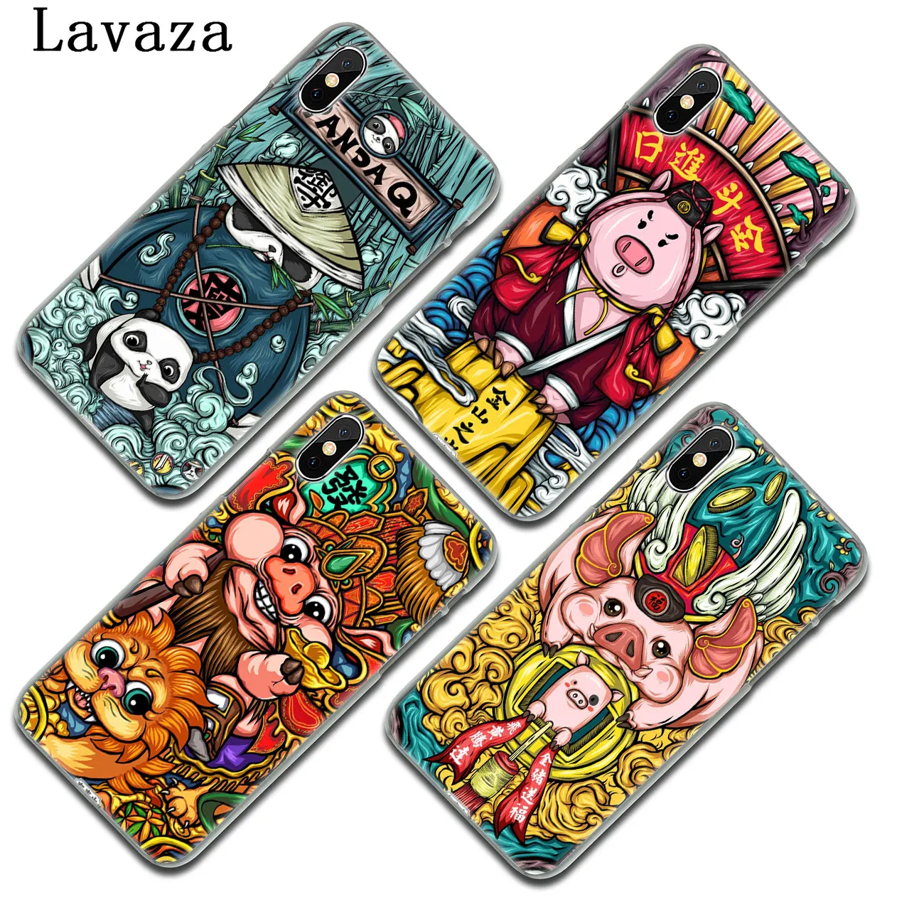 Твердый чехол для телефона Lavaza Cta pig Rabbit в китайском стиле iPhone XR X XS 11 Pro Max 10 7 8 6S 5 5S SE
